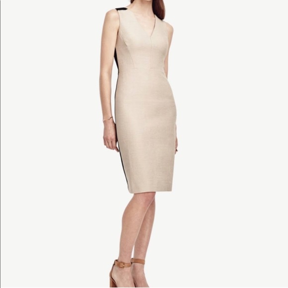 Ann Taylor Dresses & Skirts - BRAND NEW Ann Taylor Beige and Black Sheath Dress